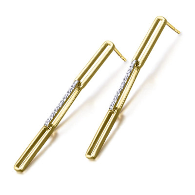 Lecarré - Oorhangers in 18kt geel goud met briljant - GB185OA.00