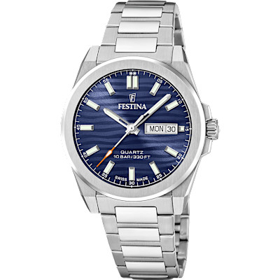 Festina Swiss - Herenhorloge in staal met blauwe wijzerplaat - F20073/2 Festina Swiss - Herenhorloge in staal met blauwe wijzerplaat - F20073/2