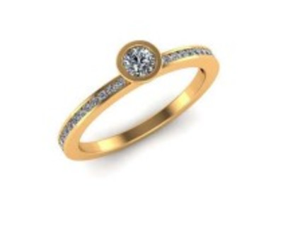 Verlovingsring - solitair - ring 18kt geel goud met briljant - 41-31291 - maat 52