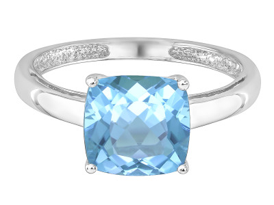 J & A - Ring in 18kt wit goud met blauwe topaas - JA6979 J & A - Ring in 18kt wit goud met blauwe topaas - JA6979