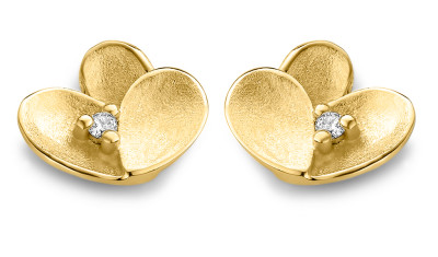 Oorring in 18kt geel goud met briljant - OO1220GB Oorring in 18kt geel goud met briljant - OO1220GB