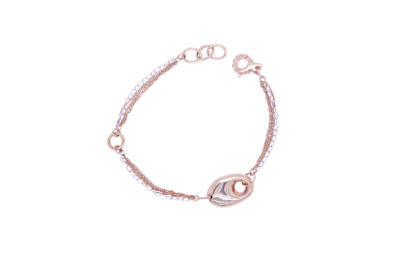 Schakelarmband in 18kt wit en geel goud 291930