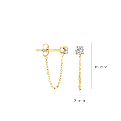 Blush - Oorhanger in 14kt geel goud met zirkonium - 7345YZI