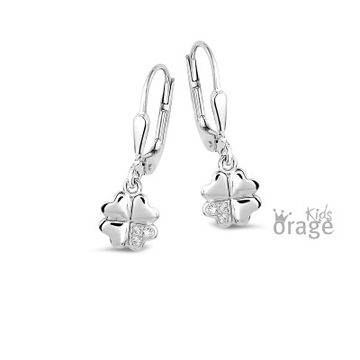 Oorslingerklaver-4 zilver met zirkonium - 32-70799-610-99