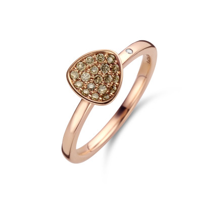 Moondrops - Ring - 18kt rood goud met champagnekleurige briljant -M081R24BRD