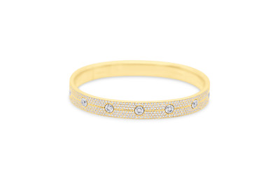 Giorgio Visconti - armband - esclave - 18kt geel goud met briljant - DH40203 Giorgio Visconti - armband - esclave - 18kt geel goud met briljant - DH40203