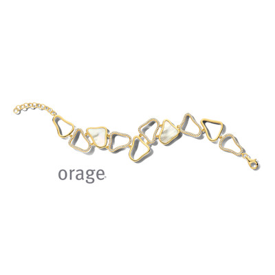 Orage - Armband in plaqué or met zirkonium en parelmoer - BB058 Orage - Armband in plaqué or met zirkonium en parelmoer - BB058