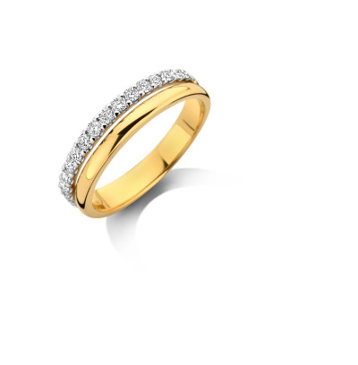 Ring in 18kt wit en geel goud met briljant - E10R0312B/52 Ring in 18kt wit en geel goud met briljant - E10R0312B/52