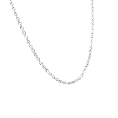 Ketting 18kt wit goud - rollo schakel - 50cm Ketting 18kt wit goud - rollo schakel - 50cm