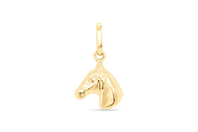 Hanger 18kt geel goud paardekop