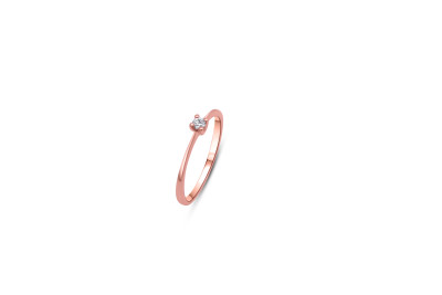 Giorgio Visconti - solitair - verlovingsring - 18kt rood goud met briljant - AR15559A - 6 - maat 54 Giorgio Visconti - solitair - verlovingsring - 18kt rood goud met briljant - AR15559A - 6 - maat 54