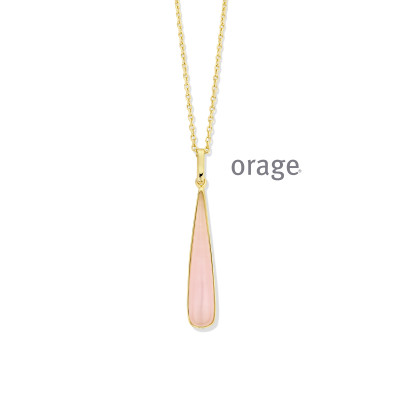 Orage - Halsketting met hanger in goudkleurig zilver - AW284