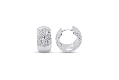 Creolen 18kt wit goud met briljant - SLLQ Creolen 18kt wit goud met briljant - SLLQ