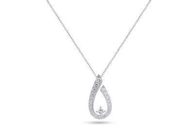 Giorgio Visconti - ketting met hanger 18kt wit goud met briljant - GB39851 - 46 - 40cm à 46cm Giorgio Visconti - ketting met hanger 18kt wit goud met briljant - GB39851 - 46 - 40cm à 46cm