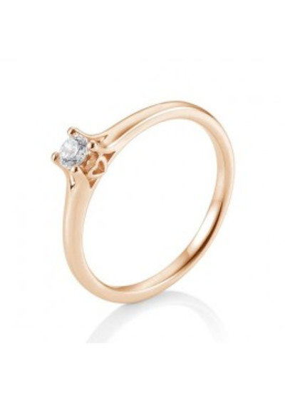Verlovingsring - solitair - ring 18kt rood goud met briljant - 4105719
