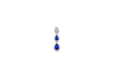 Hanger zilver met blauwe en witte zirkonium Hanger zilver met blauwe en witte zirkonium