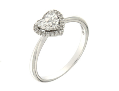 Ring 18kt wit goud met briljant hart - ABA1064/20 Ring 18kt wit goud met briljant hart - ABA1064/20