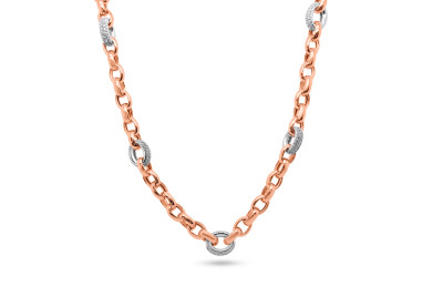 Collier zilver - rood - met zirkonium - CL289 - 45cm Collier zilver - rood - met zirkonium - CL289 - 45cm