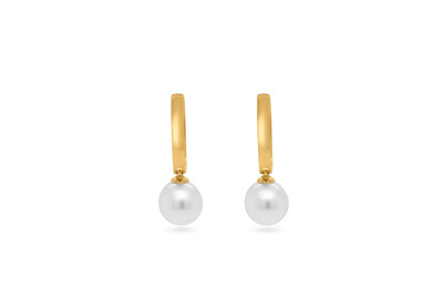 Creolen met parel swp - 18kt geel goud - 37-00191-2070 Creolen met parel swp - 18kt geel goud - 37-00191-2070