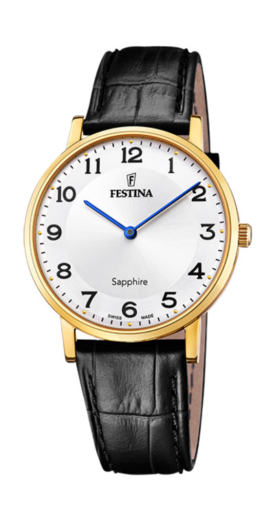 Festina - swiss - herenhorloge - plaque - lederen band - F20016/5 Festina - swiss - herenhorloge - plaque - lederen band - F20016/5