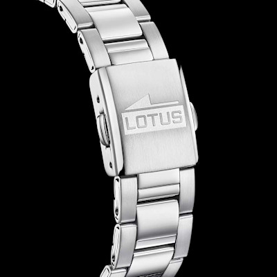 Lotus - Kinderhorloge met metalen band en blauwe lunette - 18860/3