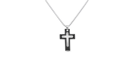 Zancan - ketting met kruis - staal - EHB172 Zancan - ketting met kruis - staal - EHB172
