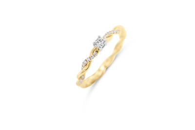 Solitair - verlovingsring - Ring 18kt goud bi-color met briljant - 50-01969-1272 - maat 52