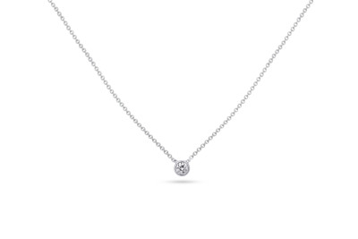 Ketting 18kt wit goud met hanger met briljant 0.10ct - PX2746 Ketting 18kt wit goud met hanger met briljant 0.10ct - PX2746