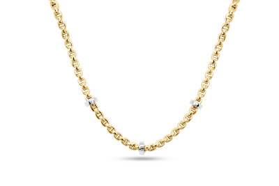 Collier - ketting - 14kt bi-color - 45cm/47cm Collier - ketting - 14kt bi-color - 45cm/47cm