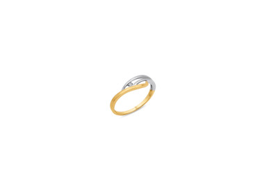 Ring 14kt goud bi-color met zirkonium - 50-00633-1052 - maat 54