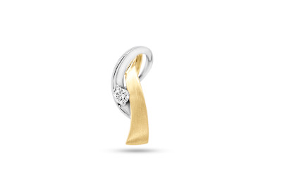 Hanger 18kt goud bi-color met briljant - 40-70510-1272