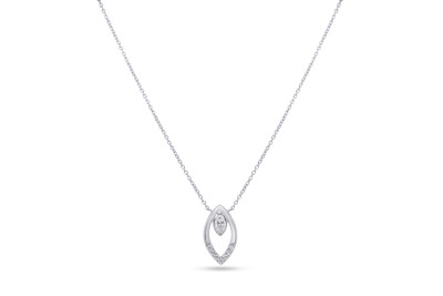 Ketting met hanger 18kt wit goud met briljant - 42/45cm - NBDG Ketting met hanger 18kt wit goud met briljant - 42/45cm - NBDG