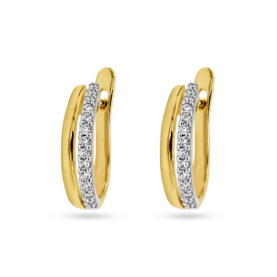 Creolen in 18kt wit en geel goud met briljant - E10B0290B