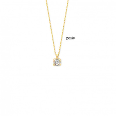 Gento - Halsketting met hanger in goudkleurig zilver - TB45