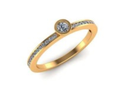 Verlovingsring - solitair - ring 18kt geel goud met briljant - 41-31290 - maat 52