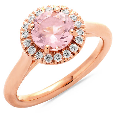 Ring in 18kt rood goud met morganiet en briljant - 581910 Ring in 18kt rood goud met morganiet en briljant - 581910