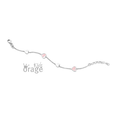 Orage - armband zilver met hartjes en parelmoer - A/3916/17 - K2320