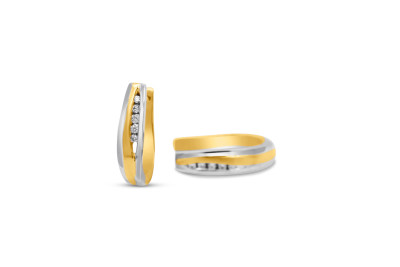 Creolen 18kt goud bi-color met briljant - 37-70934-1272 Creolen 18kt goud bi-color met briljant - 37-70934-1272