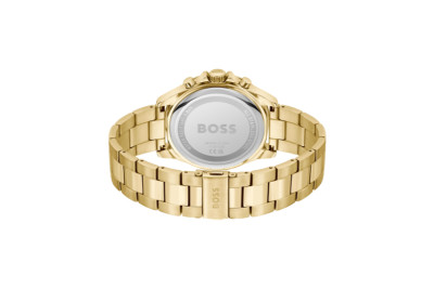 Hugo Boss - herenhorloge chrono bronze wijzerplaat - plaque gele band/kast - 1514059