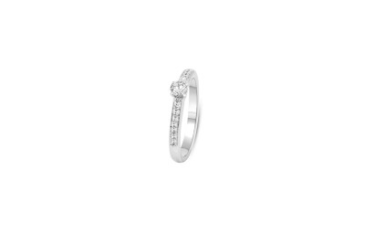 Solitair - verlovingsring - ring 18kt wit goud met briljant - 10R0181W - 53