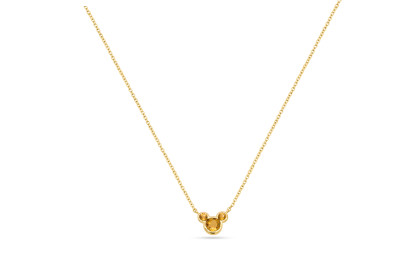 Ketting met hanger 18kt geel goud met citrien -42/45cm - PUUJ Ketting met hanger 18kt geel goud met citrien -42/45cm - PUUJ
