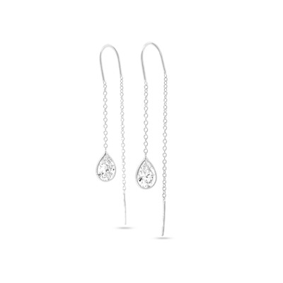 Oorslingers in 18kt wit goud met zirkonium - B11S11235W Oorslingers in 18kt wit goud met zirkonium - B11S11235W