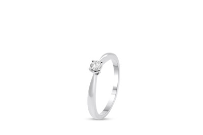 Solitair - verlovingsring in  18kt wit goud - 721299 met briljant 0.07ct