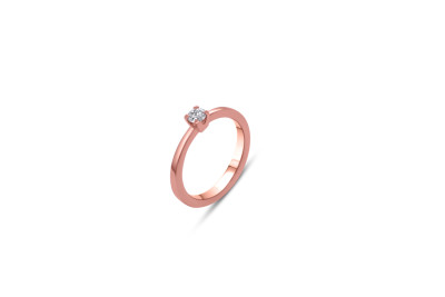 Giorgio Visconti - solitair - verlovingsring - 18kt rood goud met briljant - AR12273B - 18 - maat 53 Giorgio Visconti - solitair - verlovingsring - 18kt rood goud met briljant - AR12273B - 18 - maat 53
