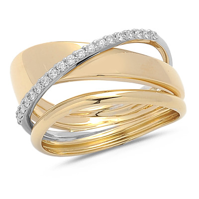 Ring 18kt goud bi-color met briljant - 17314 Ring 18kt goud bi-color met briljant - 17314