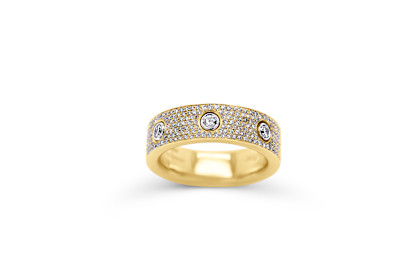 Giorgio Visconti - ring - 18kt geel goud met briljant - AH17572 - maat 54