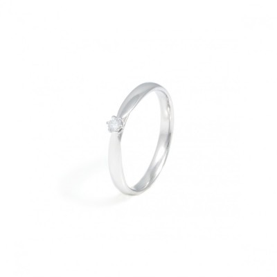 Solitair - verlovingsring 18kt wit goud - 597685 - briljant 0,10ct