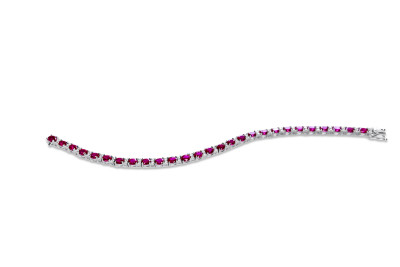 Tennisarmband zilver met zirkinium wit + rood - 90-10280-1014-99 Tennisarmband zilver met zirkinium wit + rood - 90-10280-1014-99
