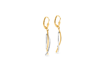 Oorslingers 18kt goud bi-color met briljant - 32-70574-1272 Oorslingers 18kt goud bi-color met briljant - 32-70574-1272