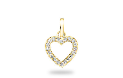 Halsketting met hanger in 18kt geel goud met briljant - H20